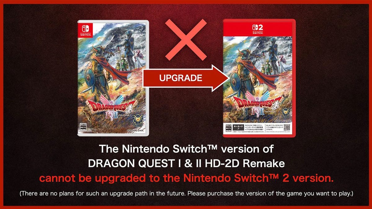 Dragon Quest I & II HD-2D Won’t Upgrade From Switch To Switch 2