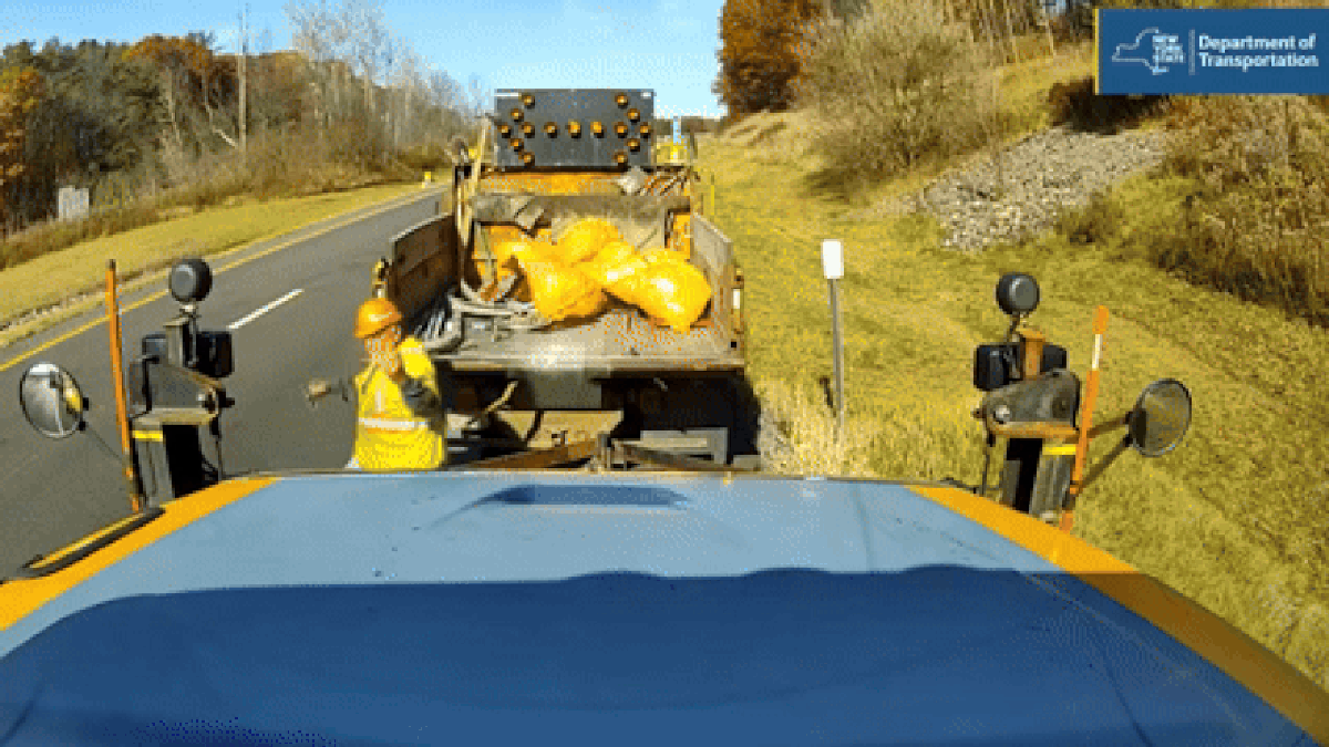 Highway Worker Jumps For His Life As Rental Truck Smashes Into Work Zone