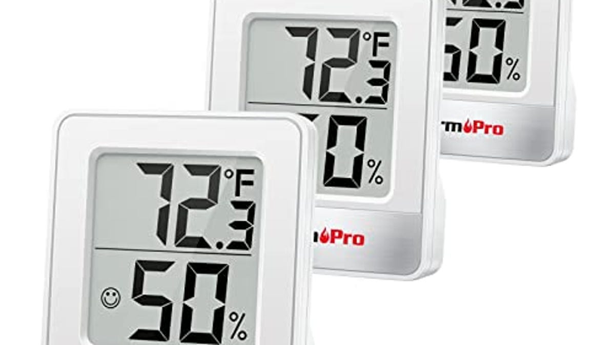 ThermoPro TP49 3 Pieces Digital Hygrometer Indoor Thermometer Humidity Meter Mini Hygrometer Thermometer with Temperature and Humidity Monitor Room Thermometer, Now 26% Off