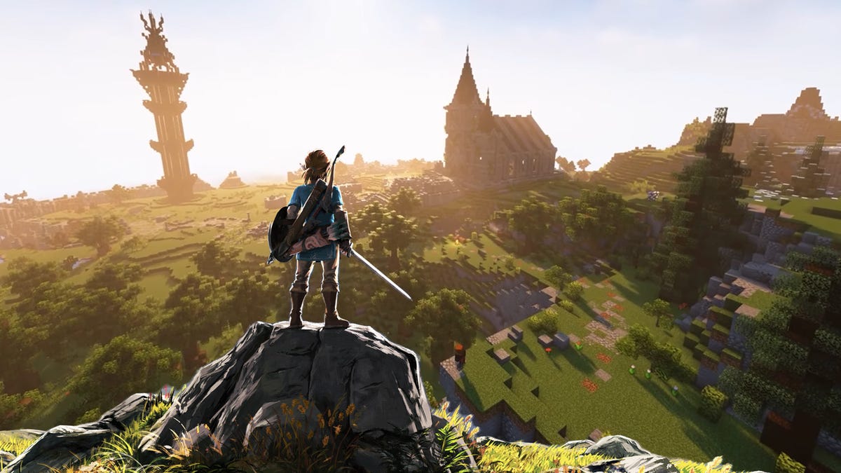 A Minecraft player is building the entire Zelda: Breath of the