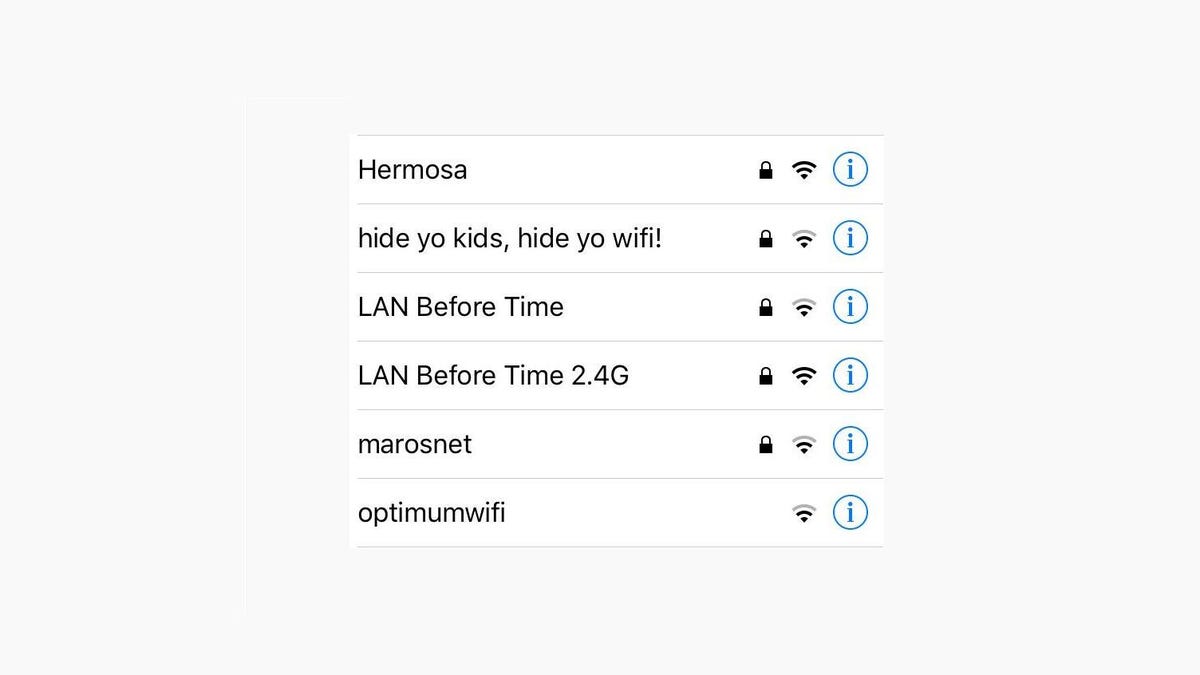 List The best wifi network names on the