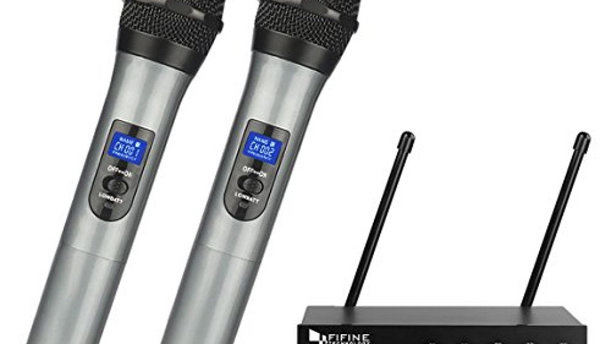 Fifine UHF Dual Channel Wireless Handheld Microphone Now 10 Off