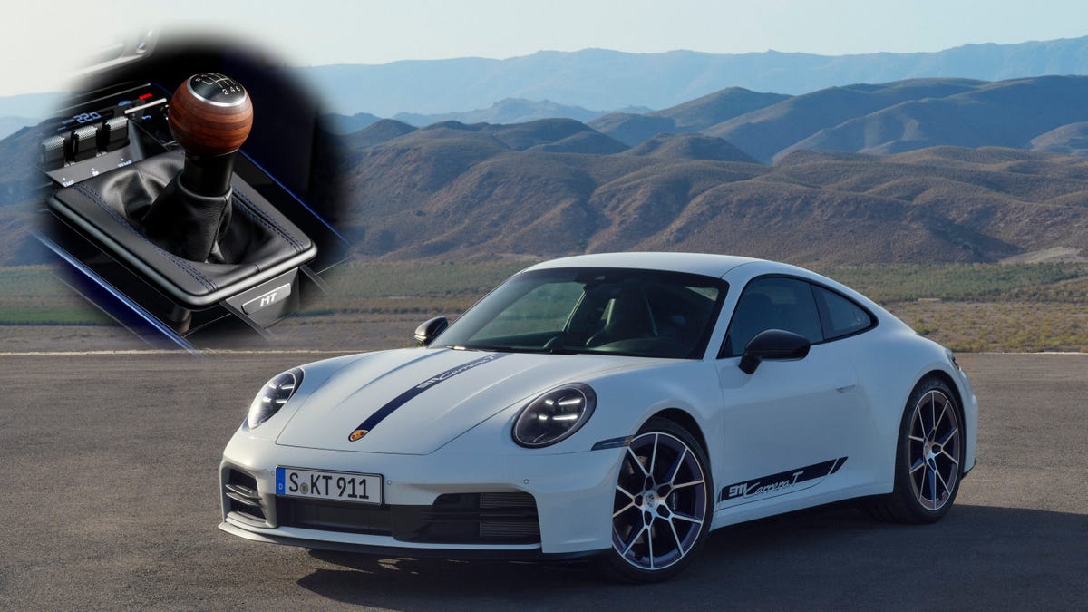 Six-Speed Manual-Only 2025 Porsche 911 Carrera T Has A Wood Shift Knob And Plaid Seats