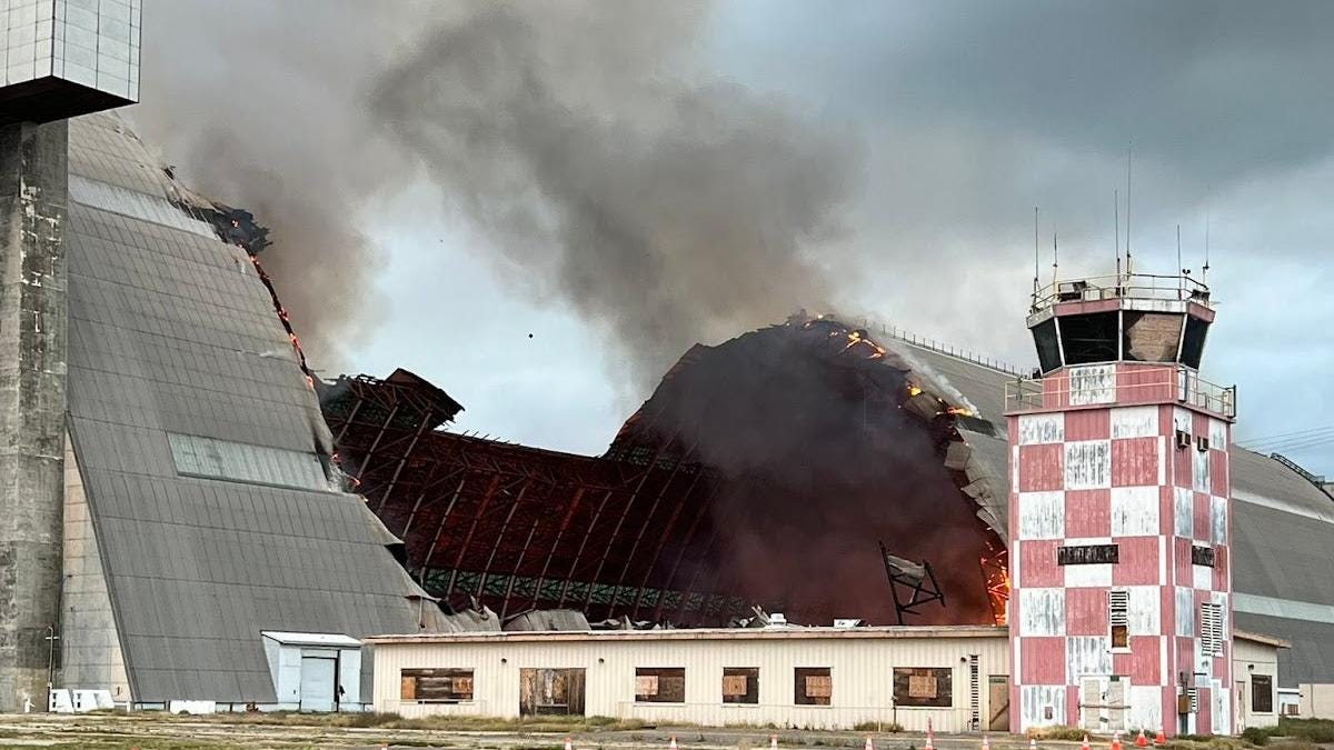 Iconic SoCal Blimp Hangar Burns