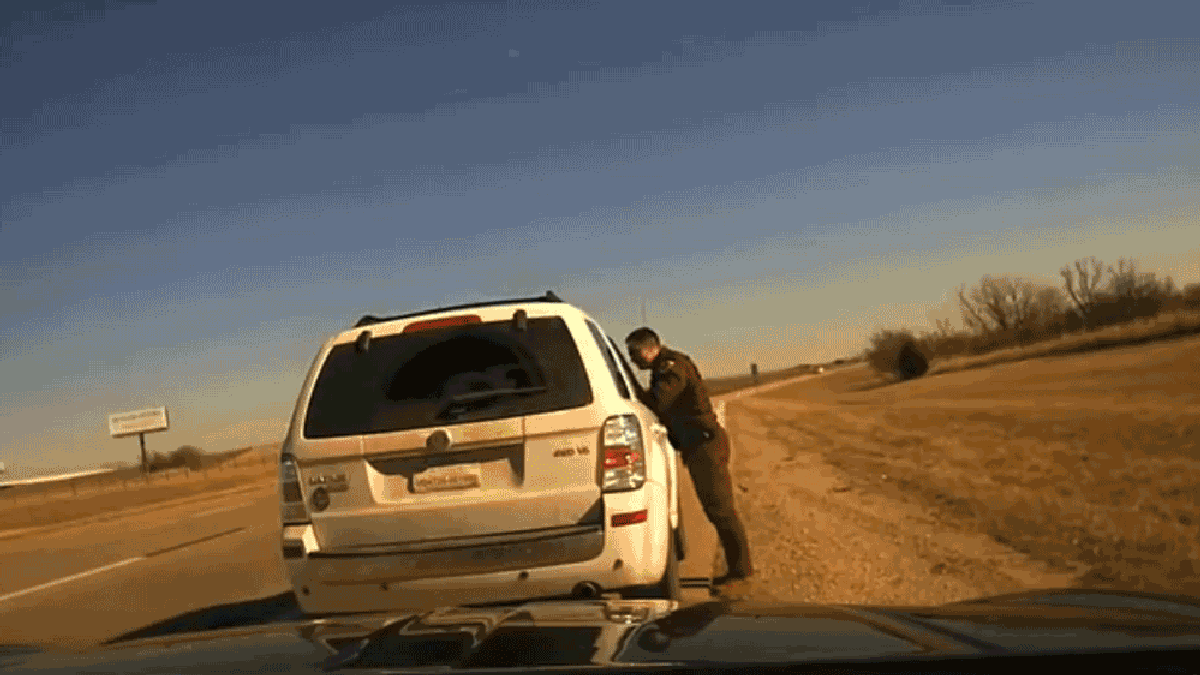 Driver Smashes Into Oklahoma Highway Patrol During Traffic Stop