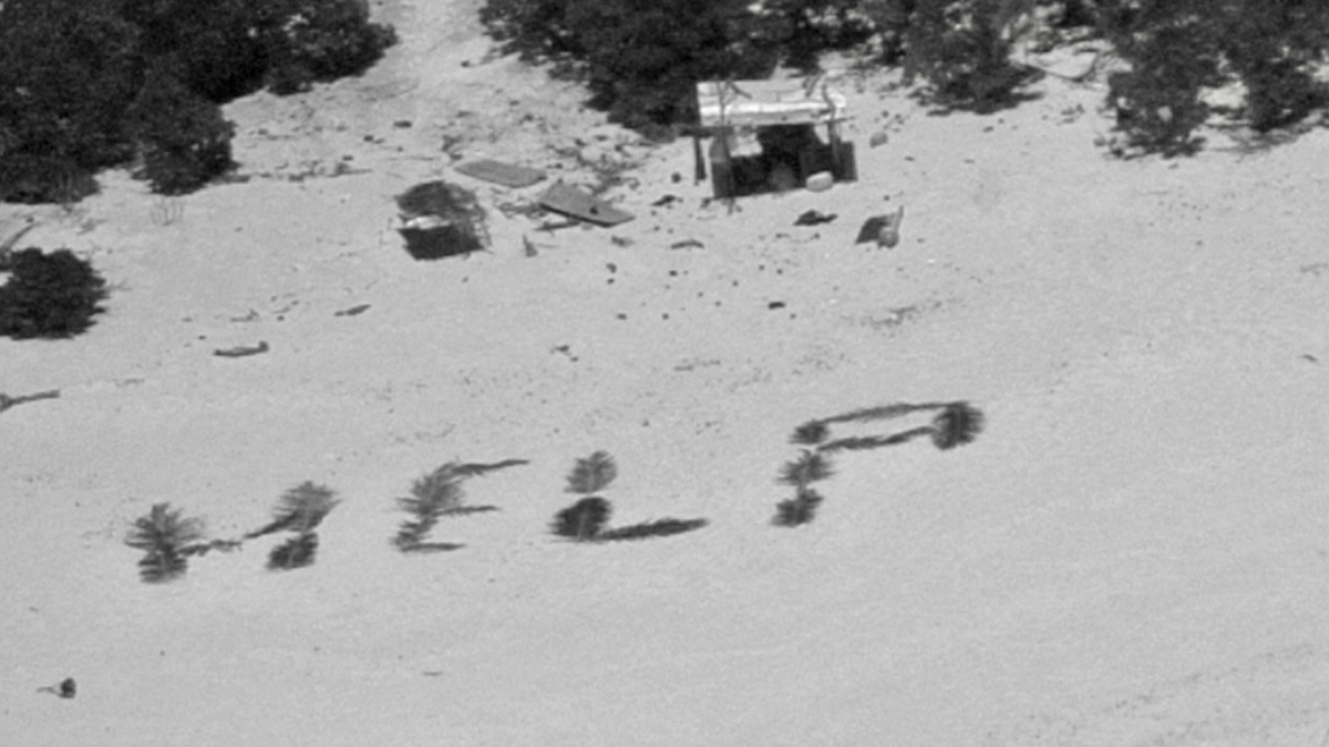 Stranded sailors wrote 'HELP' on the beach of a remote island and it actually got them rescued