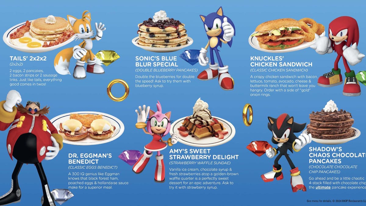 El nuevo menú inspirado en Sonic de IHOP es real y no una broma del Día de los Inocentes