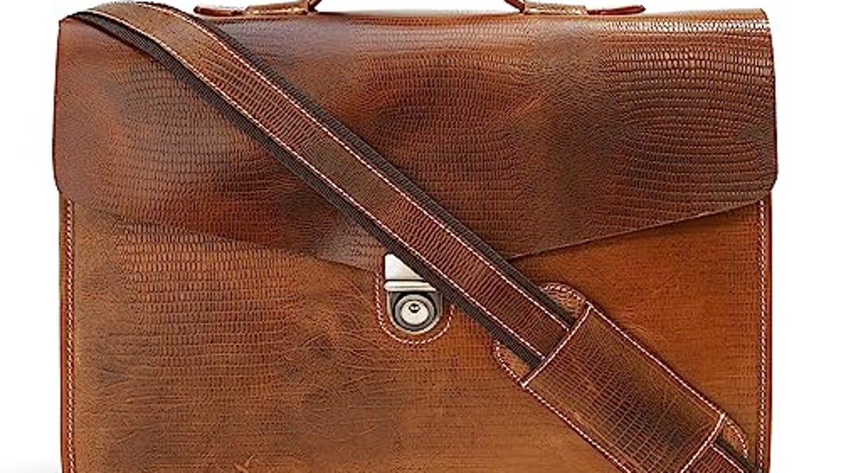 LUXEORIA Leather Briefcase Shoulder Bag for Women & Men, Now 46.67% Off