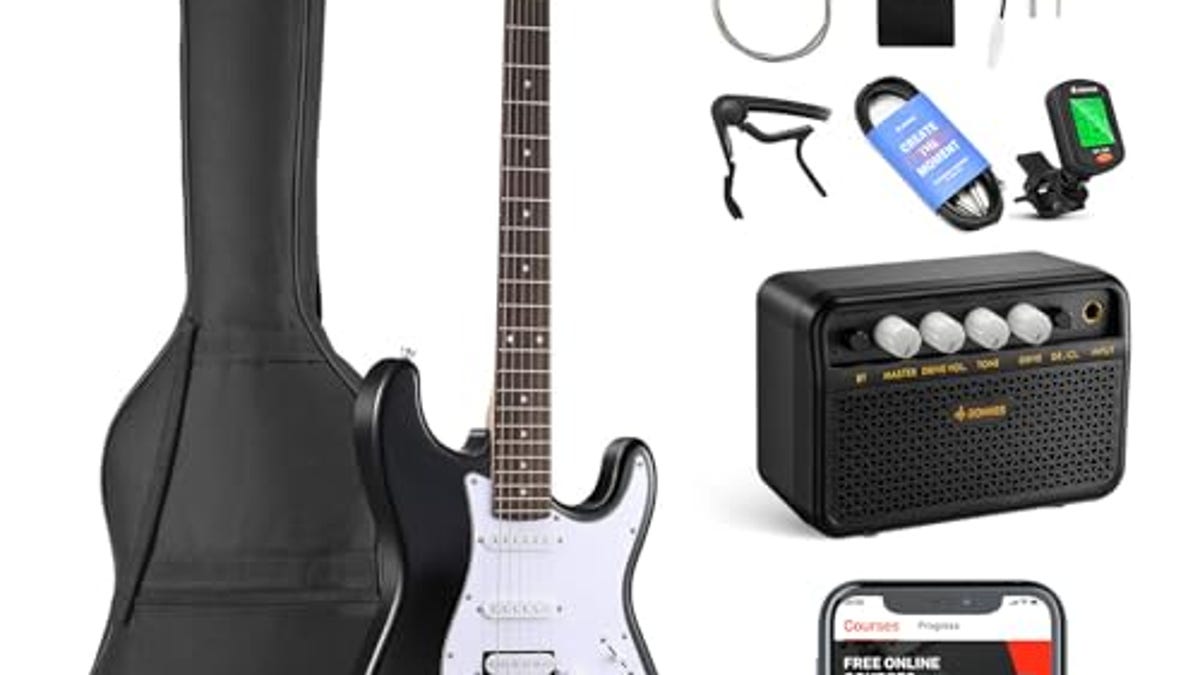 Don't Compromise On Quality With The Donner DST-100B Starter Electric Guitar Kit, 24% Off