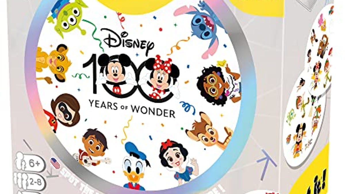 Spot It! Disney 100 Years of Wonder Card Game | Fast-Paced Symbol Matching Observation Fun Family Game for Kids and Adults | Age 6+ | 2-8 Players | Avg. Playtime 15 Minutes