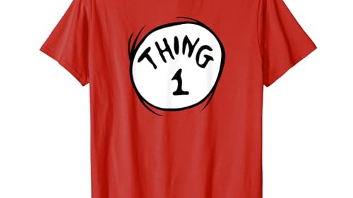 Dr. Seuss Thing 1 Emblem RED T-Shirt, Now 15% Off