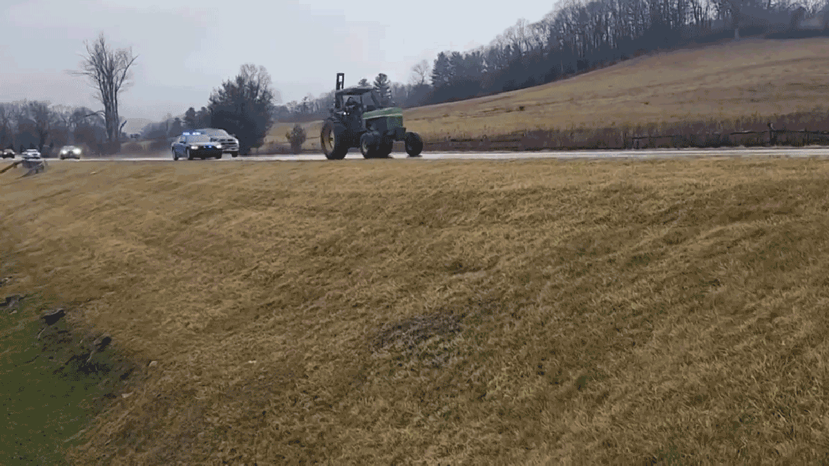 Farm Tractor Leads Cops On Low Speed Chase In North Carolina