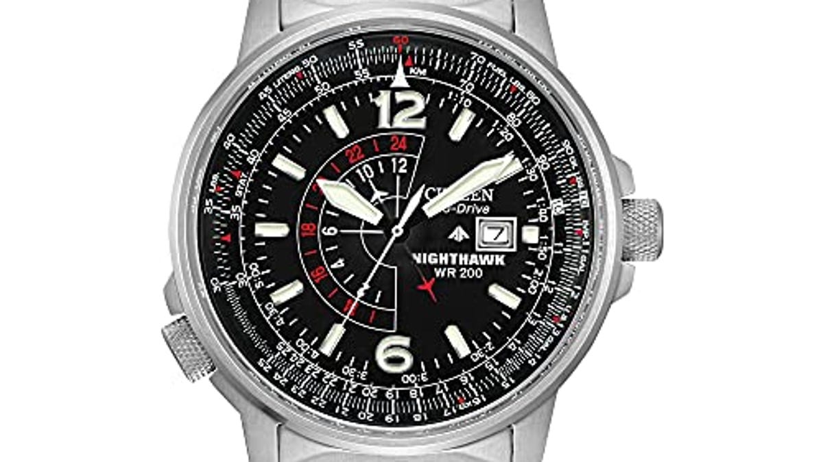 Citizen Men’s Eco-Drive Promaster Air Nighthawk Pilot Stainless Steel Watch, Now 41% Off