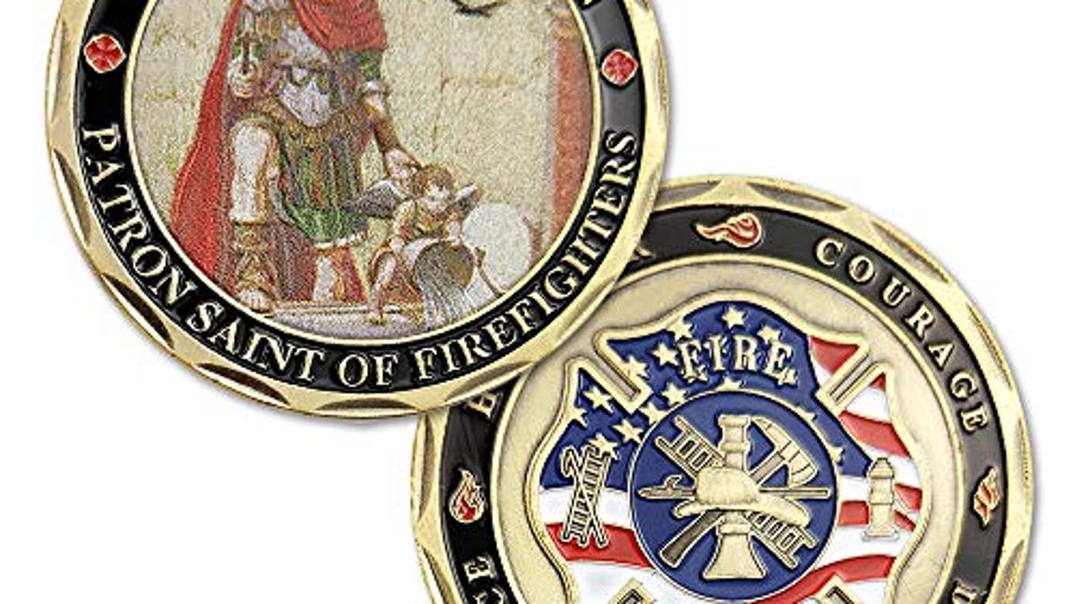 AtSKnSK Saint Florian Volunteer Firefighters Prayer Challenge Coin, Now ...