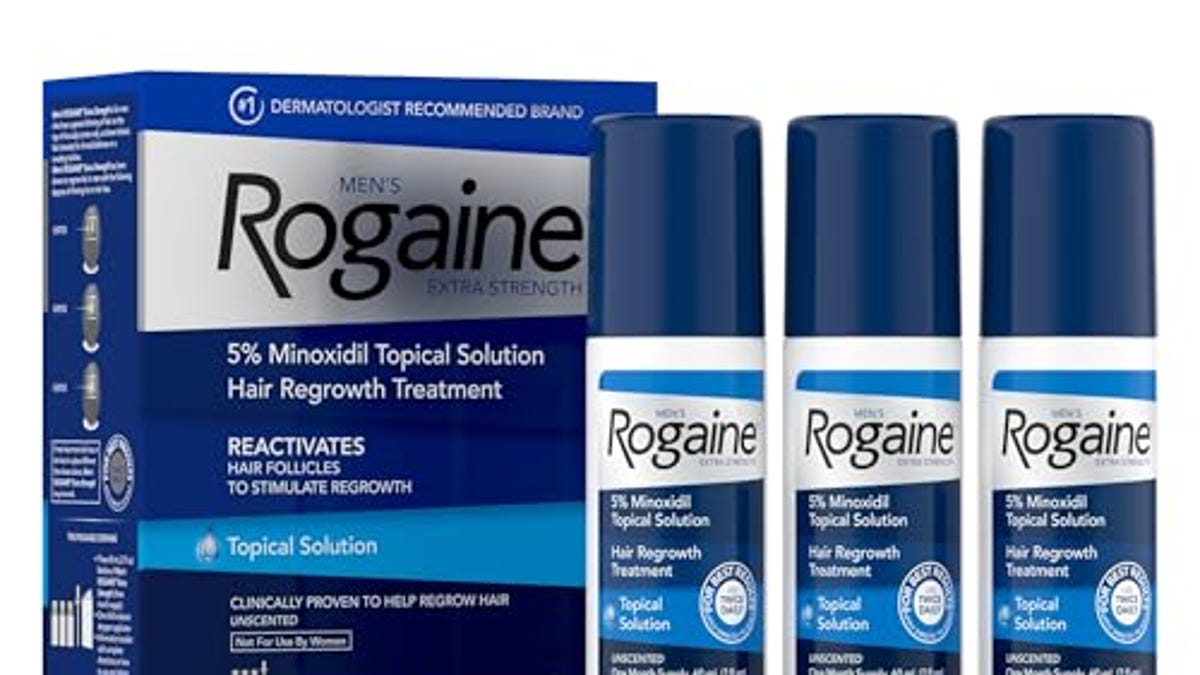 Rogaine Men's Extra Strength 5% Minoxidil Topical Solution for Thin ...