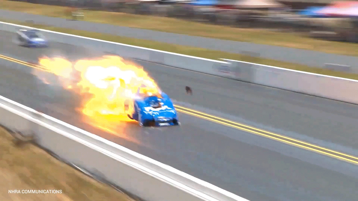 75-Year-Old John Force Survives Fiery 302-MPH Drag Racing Crash