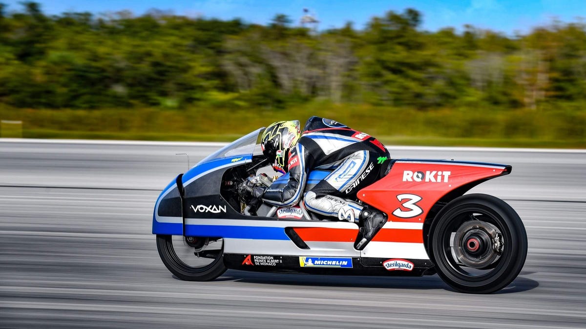 This 283 mph electric motorcycle just broke a bunch of land speed records,  including its own
