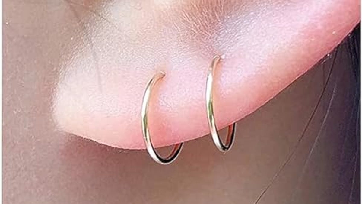 14k Gold Filled Small Gold Hoop Earring for Women Girls, Now 10% Off