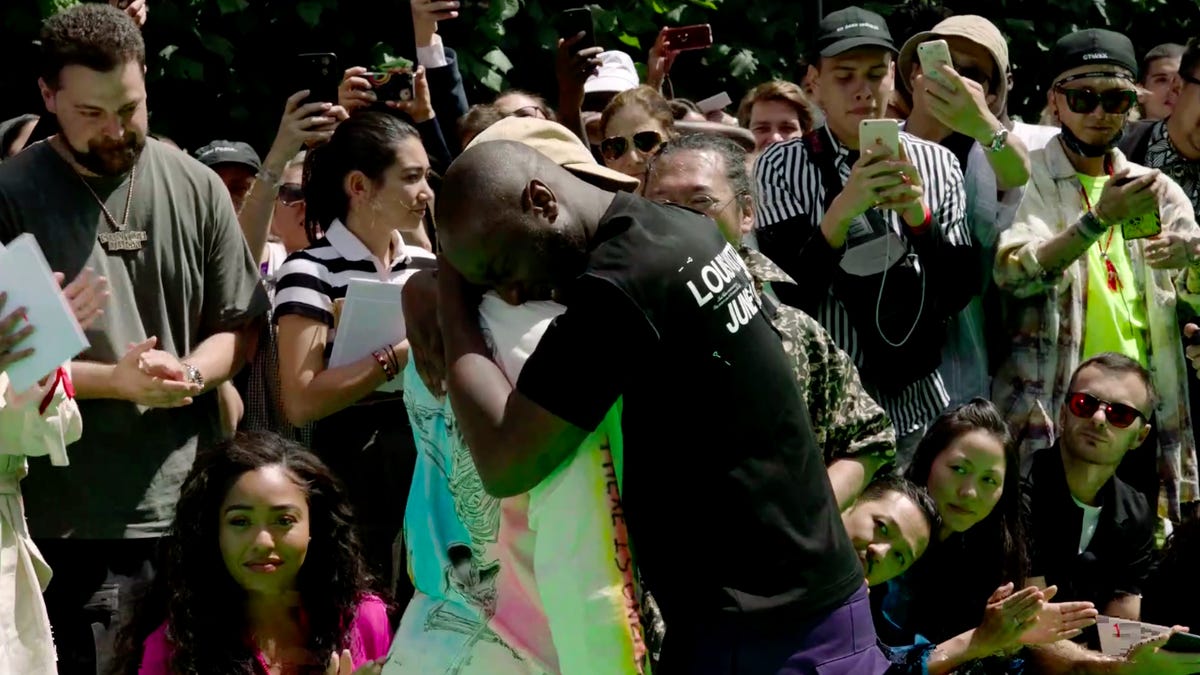 Kanye West & Virgil Abloh Reunite for Emotional Moment at Louis Vuitton Show  in Paris