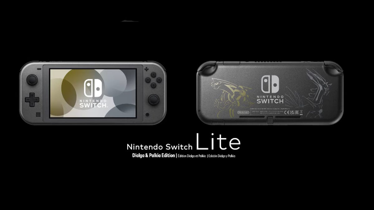 Nintendo Switch Lite Yellow with Pokemon Shining Pearl and Mytrix