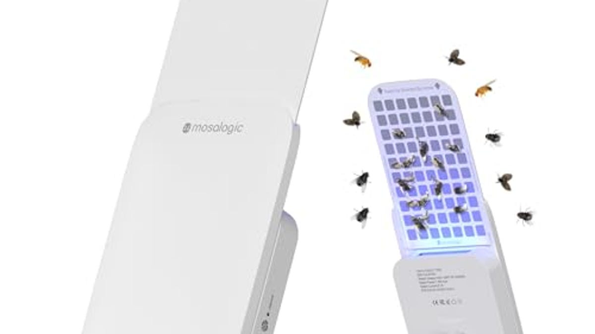 Mosalogic Flying Insect Trap Plug-in Mosquito Killer Indoor Gnat Moth Catcher Fly Tapper with Night Light UV Attractant Catcher for Home Office White-1PACK, Now 22% Off