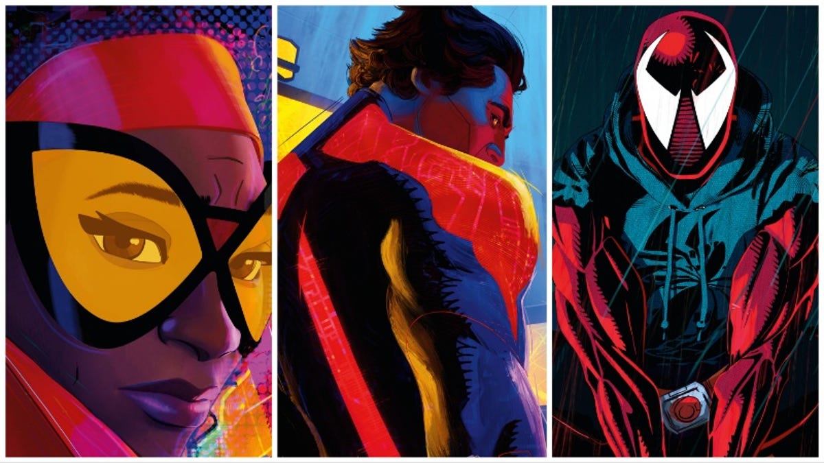 Across the Spider-Verse' posters introduce new human, feline