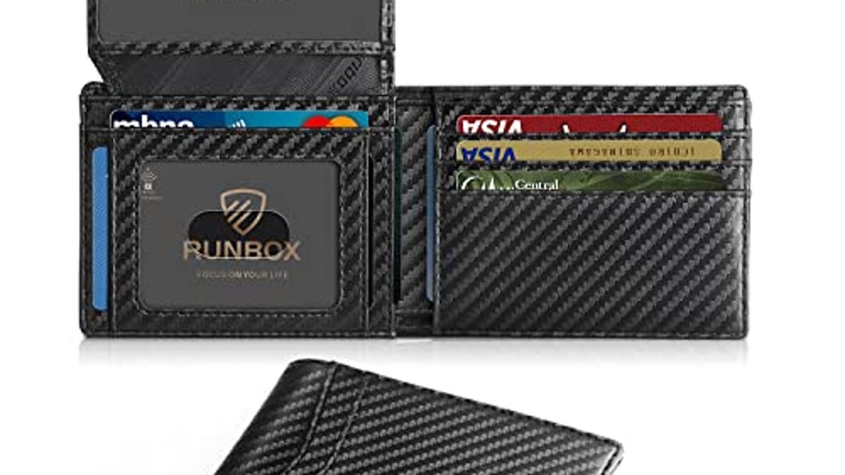 RUNBOX Men's Wallets 15 Card Holder Slim Rfid Leather 2 ID Window With ...