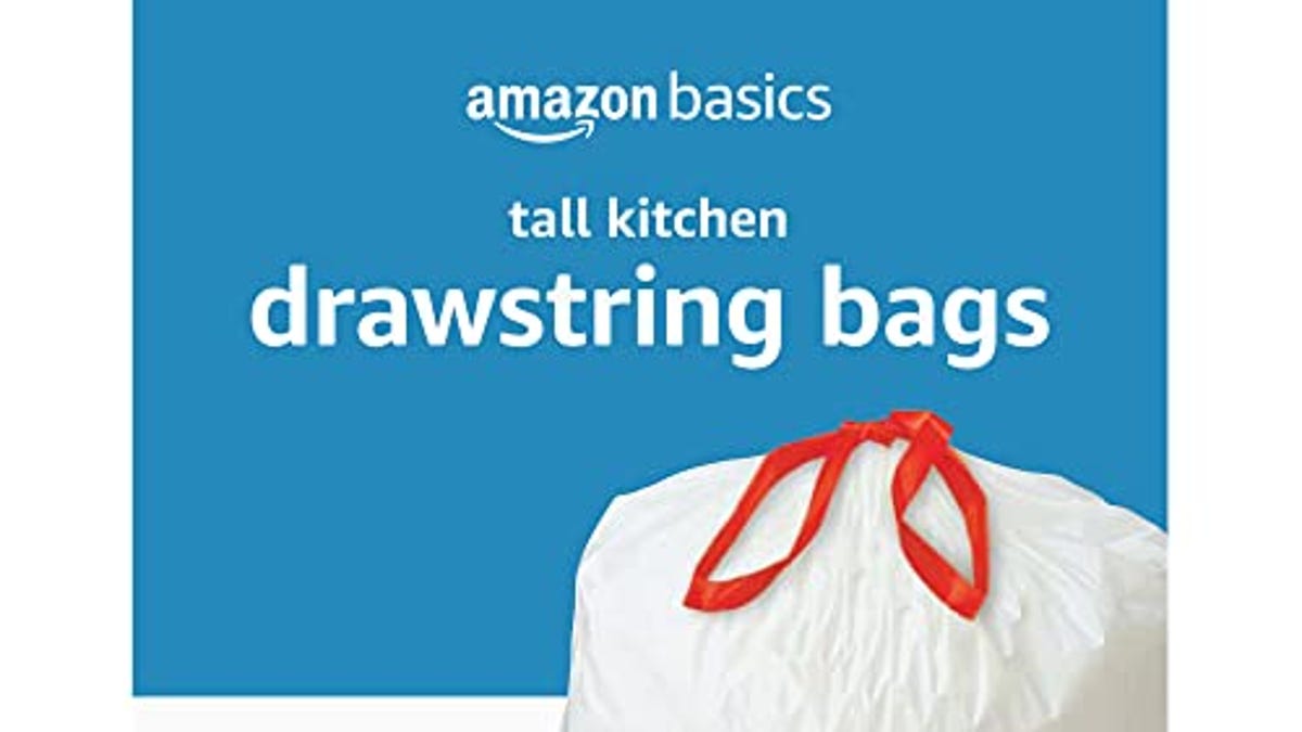 Basics Tall Kitchen Drawstring Trash Bags  