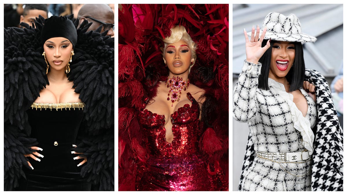 All of the Show-Stopping Looks Cardi B 'Served Cold' at Paris Fashion Week