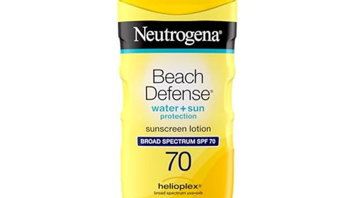 Neutrogena Beach Defense Water-Resistant Face & Body SPF 70 Sunscreen Lotion with Broad Spectrum UVA/UVB Protection, Now 27% Off