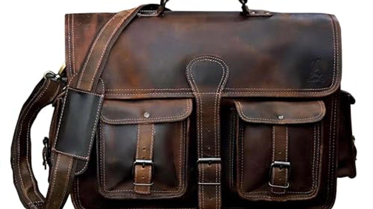 Leather Laptop Messenger Bag Vintage Briefcase Satchel for Men and ...