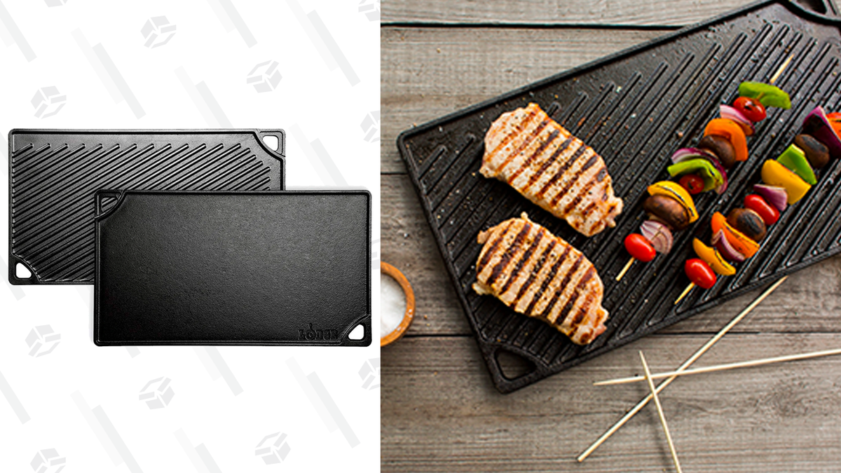 Lodge LDP3 Cast Iron Griddle - Pre-Seasoned Reversible Grill Pan