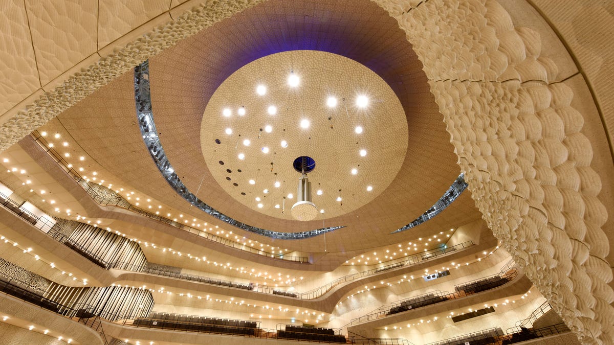 An algorithm designed a Hamburg concert hall's interior, creating the ...