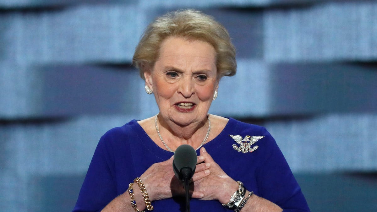 Madeleine Albright’s pins at the DNC reveal how politicians hide their ...