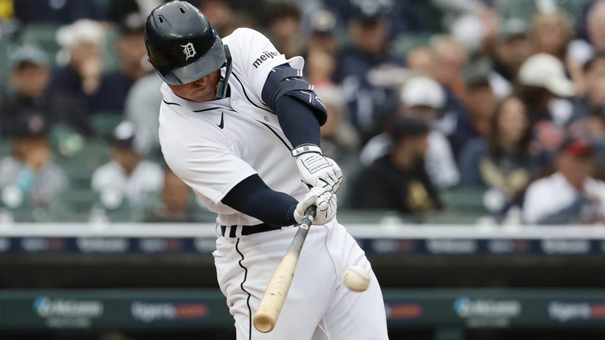 Austin Riley of the Atlanta Braves bats against the Detroit Tigers at