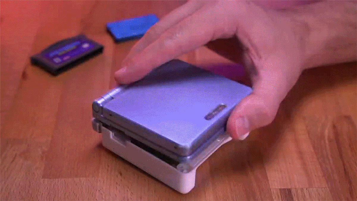 Game Boy Advance SP Classic NES Edition on Make a GIF