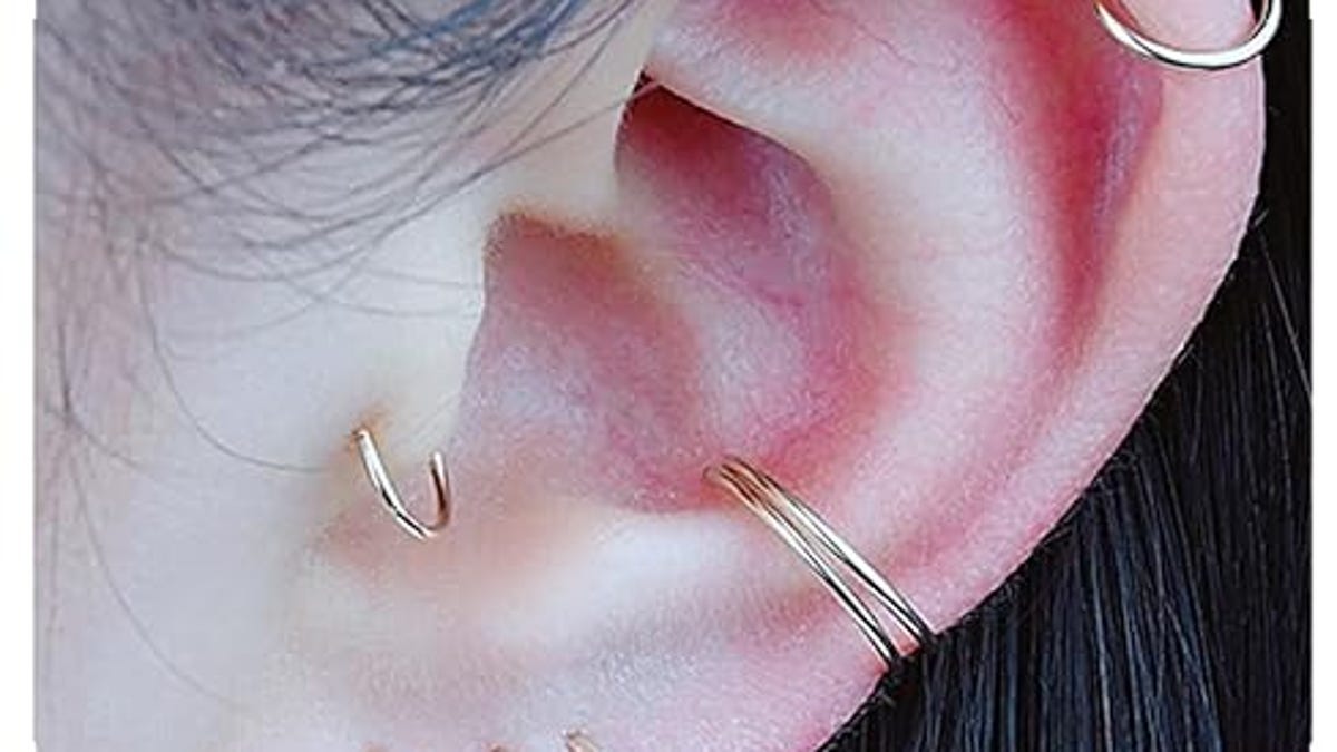 14K Gold Filled Small Gold Hoop Earrings for Women Men, Now 18% Off