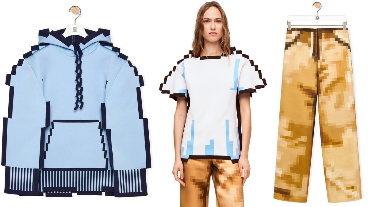 Loewe makes pixelated outfits you can wear IRL - LiTT website