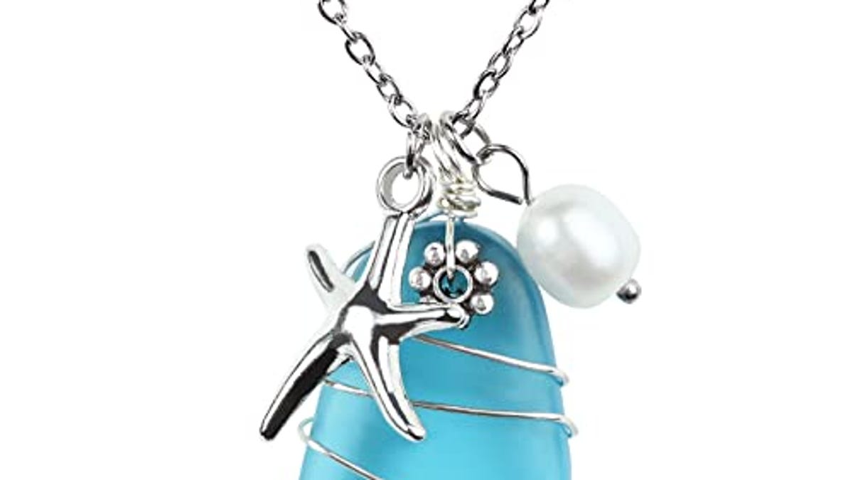 Sea Glass Necklace, Now 20% Off