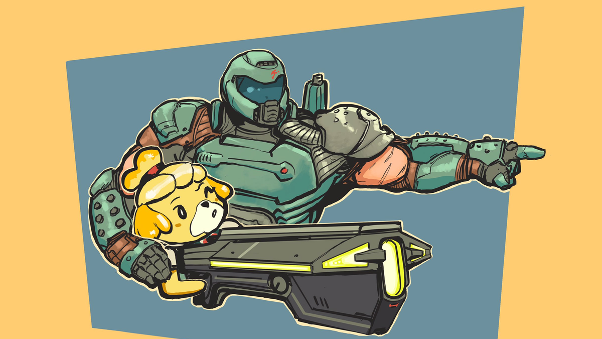 Doomguy And Isabelle Are Best Friends