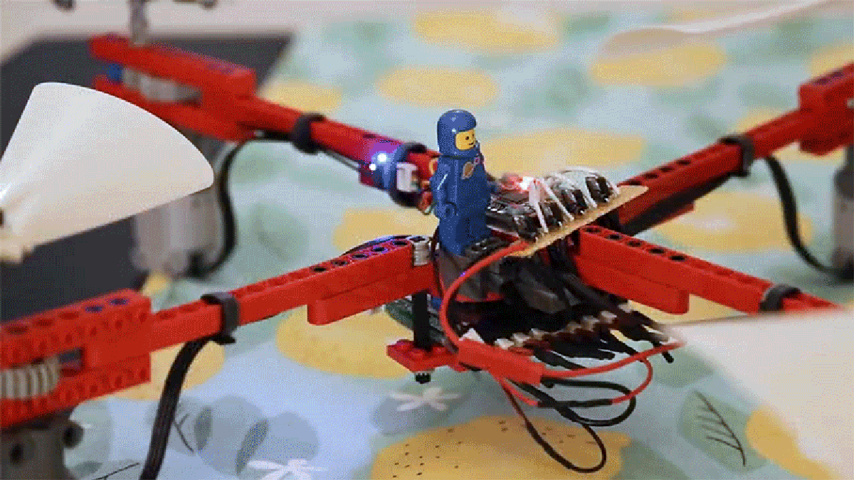 Engineer Builds a Fully Functional Flying Drone Using Almost Nothing But Legos