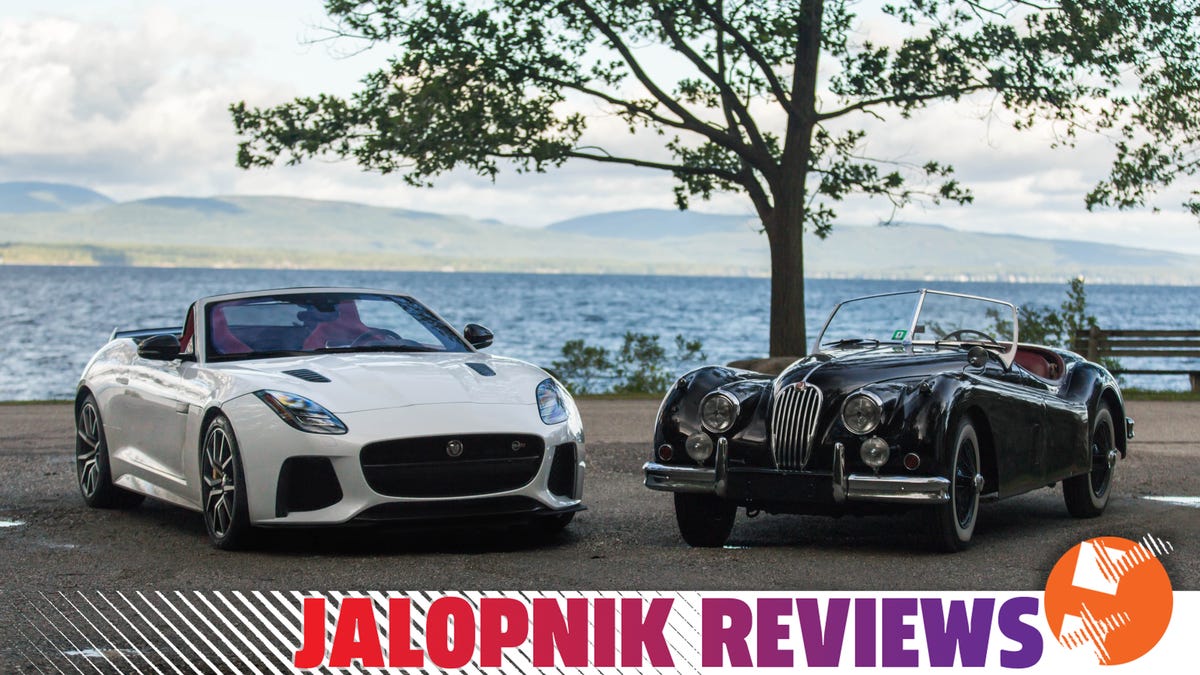 2020 Jaguar F-Type SVR Convertible Versus 1956 Jaguar XK140 Roadster ...