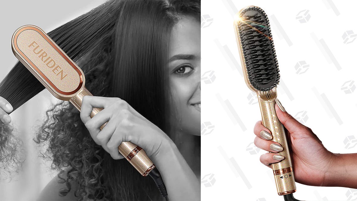 Stop Clamping Like a Chump And Brush Your Hair Smooth Instead With 46 Off a Furiden Double Ionic Hair Straightener