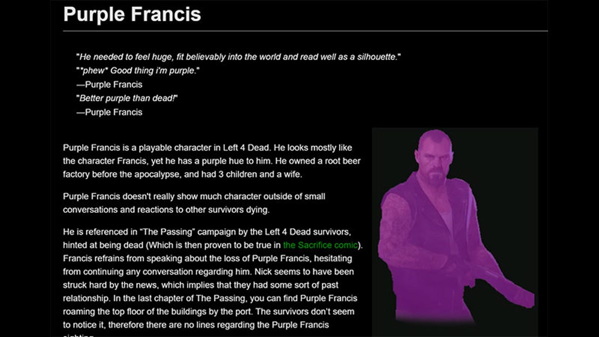Steam Workshop::Purple Francis (Cut L4D Content)