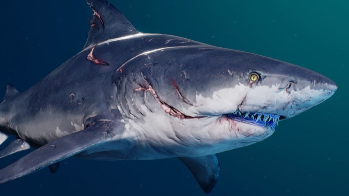 Swim as the shark in 'Maneater, shark game 