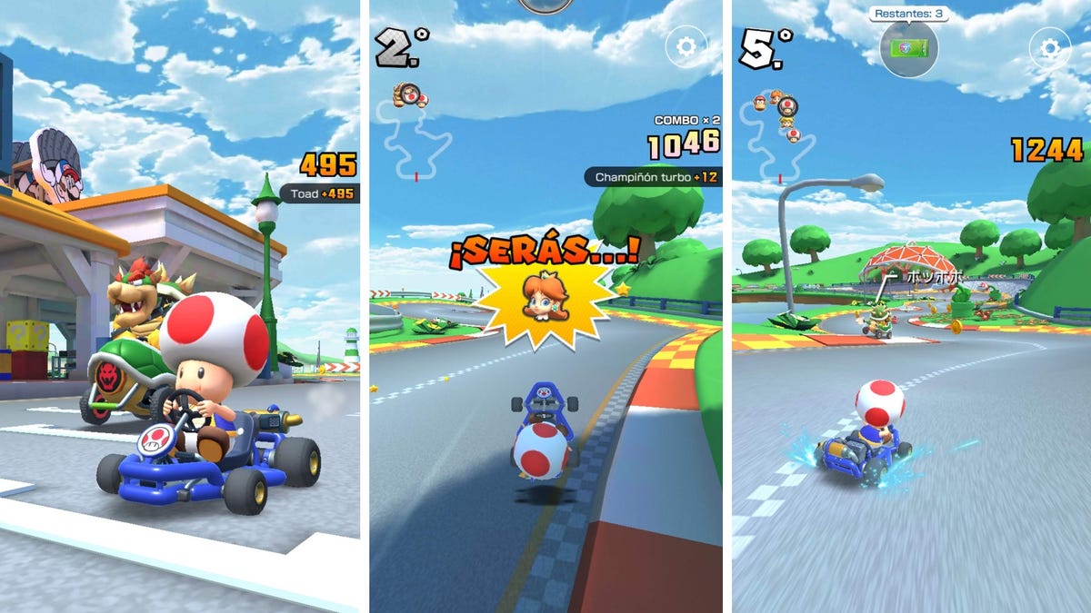 como jugar Mario kart tour en teléfono 