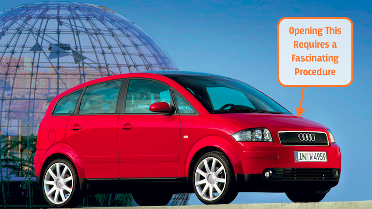 The Way You Open the Hood of An Audi A2 is Totally Bizarre