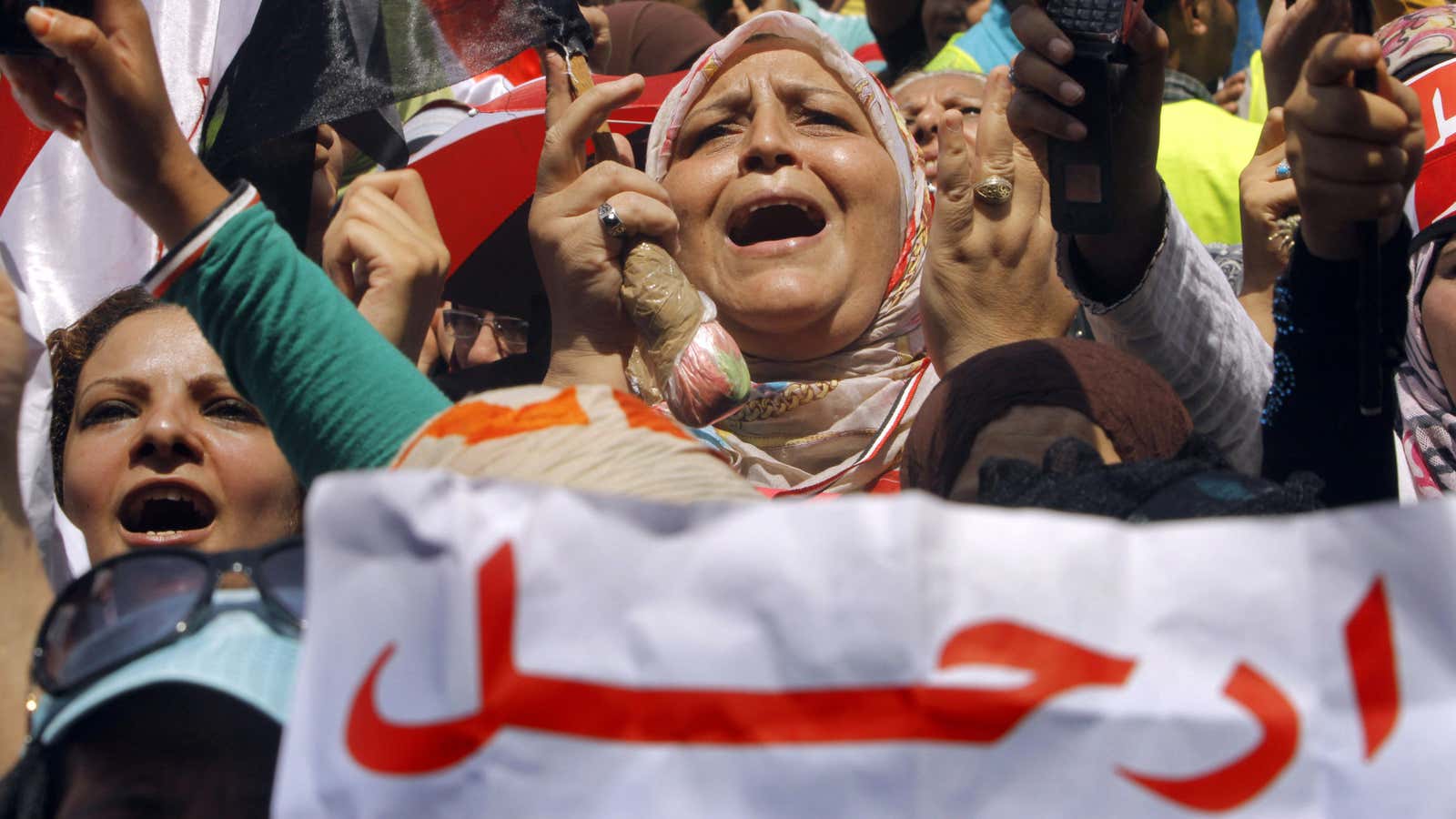 Protestors in Egypt’s Tahrir Square.