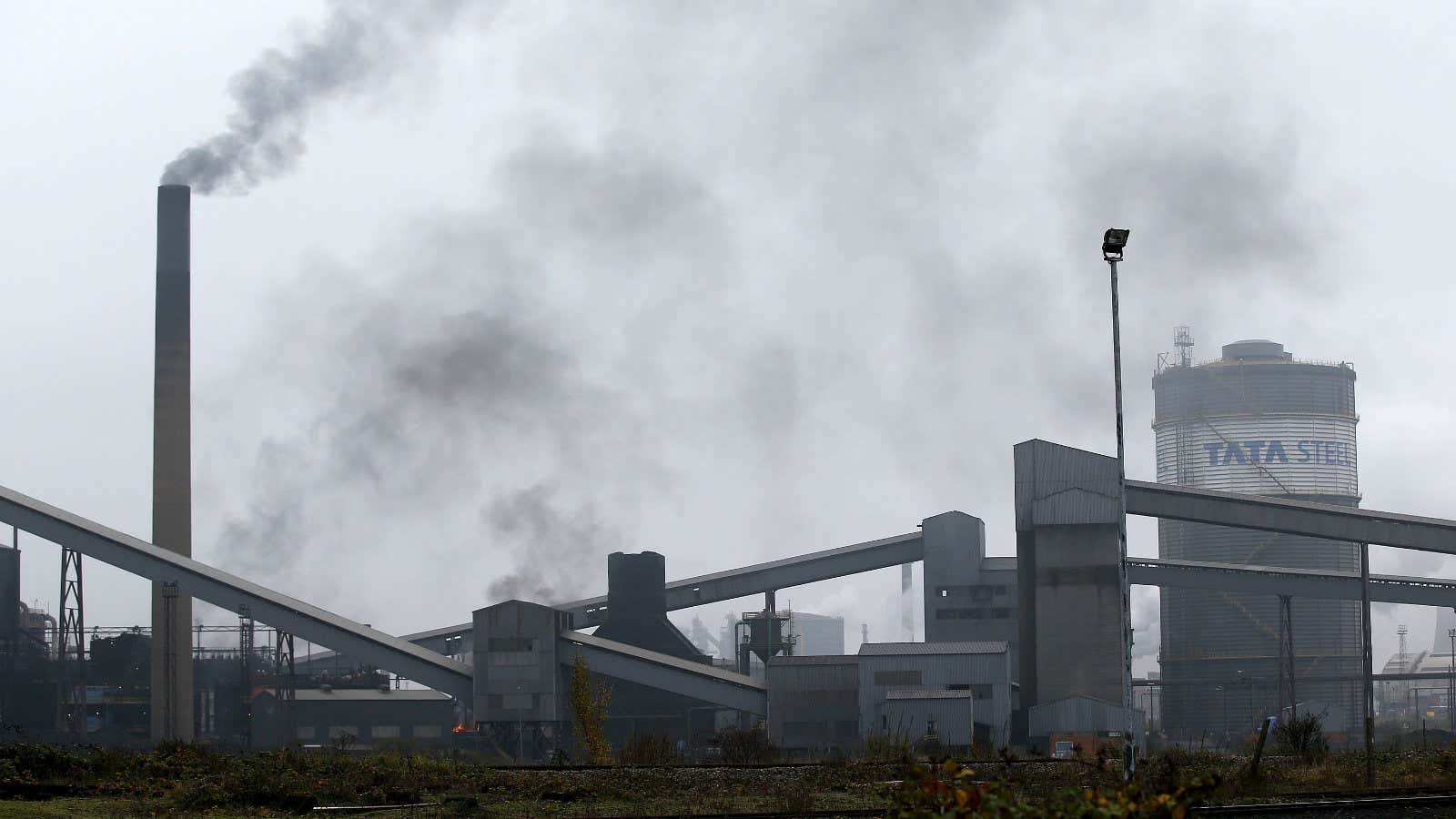 The Tata Steel works in Scunthorpe, northern England.