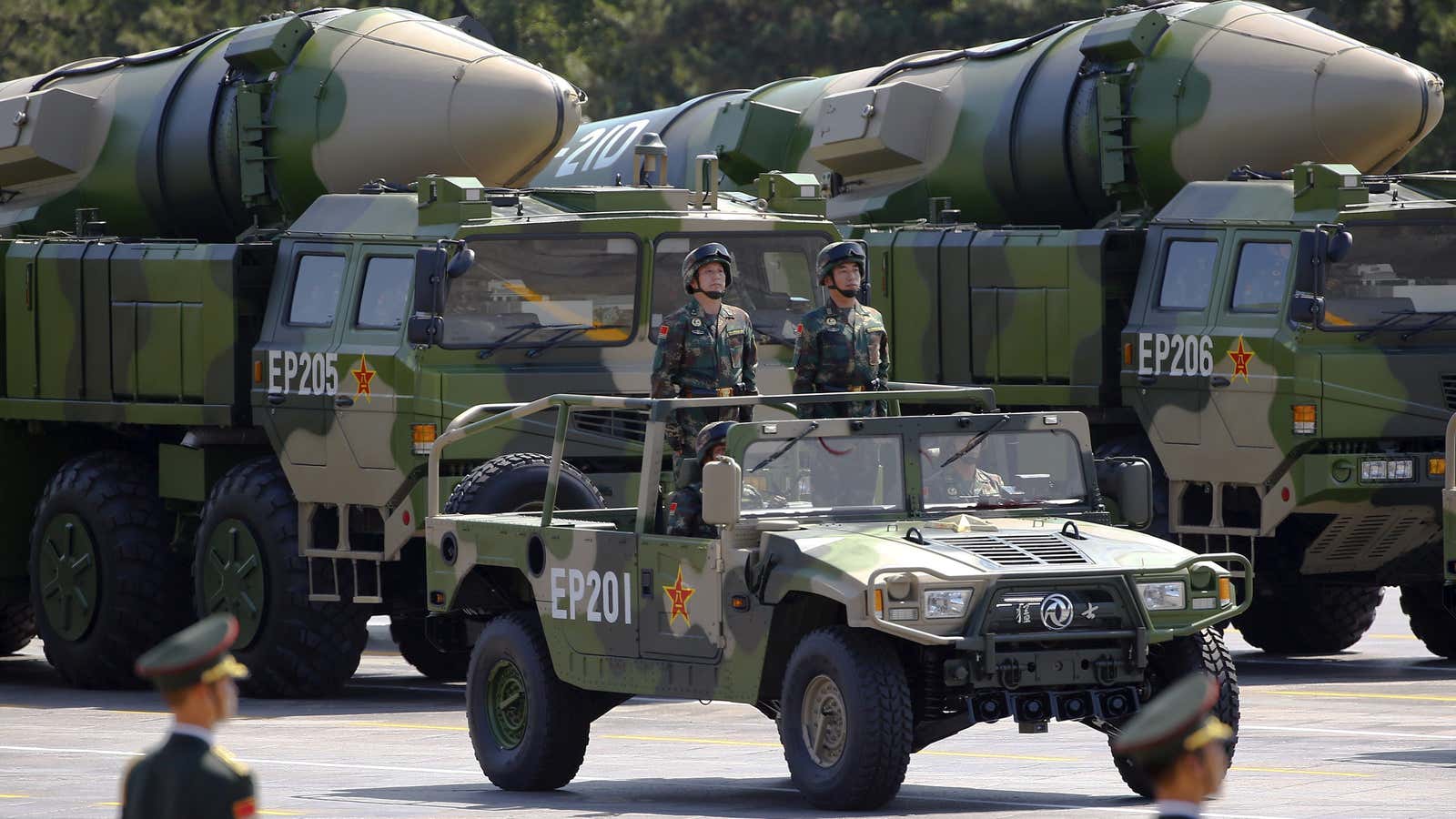 Beijing’s DF-21D ballistic missiles.